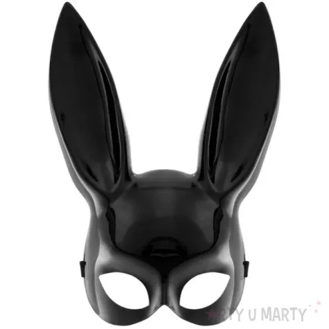 maska krolik z uszami czarna partypal