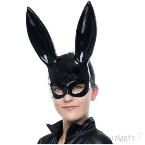 maska krolik z uszami czarna partypal