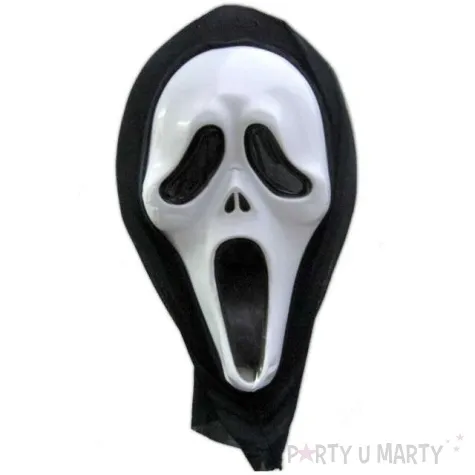 maska krzyk plastikowa z kapturem