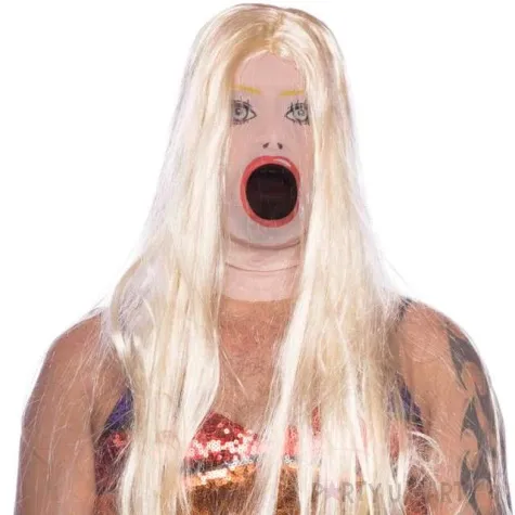 maska lalka dmuchana z wlosami materialowa folat