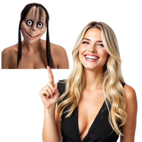 maska lalka momo z wlosami plastikowa carnival toys