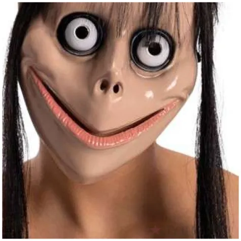 maska lalka momo z wlosami plastikowa carnival toys