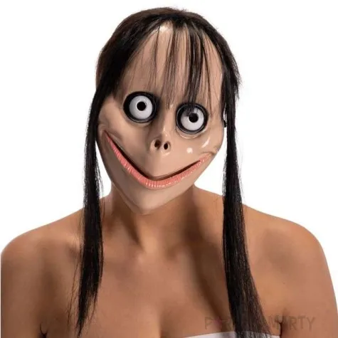 maska lalka momo z wlosami plastikowa carnival toys