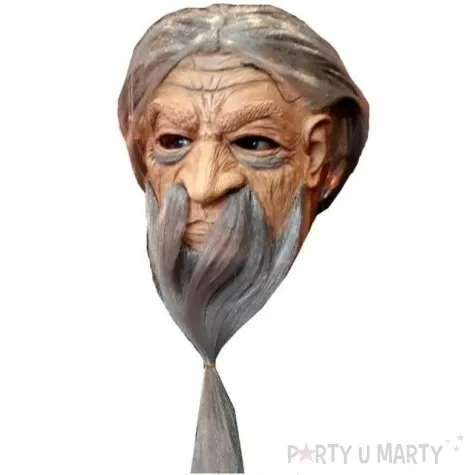 maska mag czarownik z wlosami partytino lateksowa