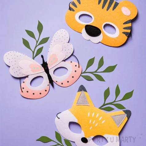 maska motylek pastelowy filcowa folat