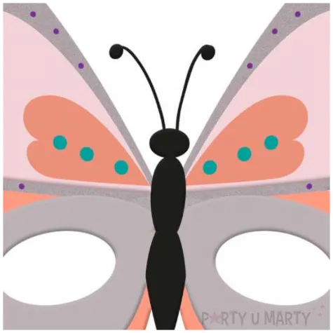 maska motylek pastelowy filcowa folat