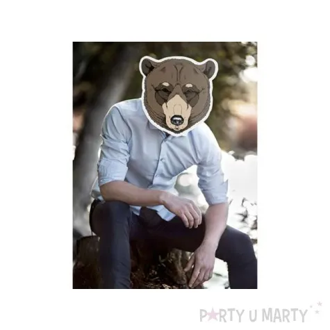 maska niedzwiedz papierowa partydeco
