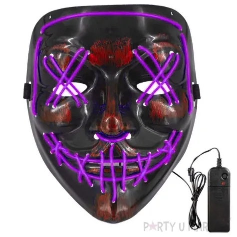 maska noc oczyszczenia led fioletowy plastik partypal