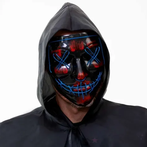 maska noc oczyszczenia led niebieski plastik partypal