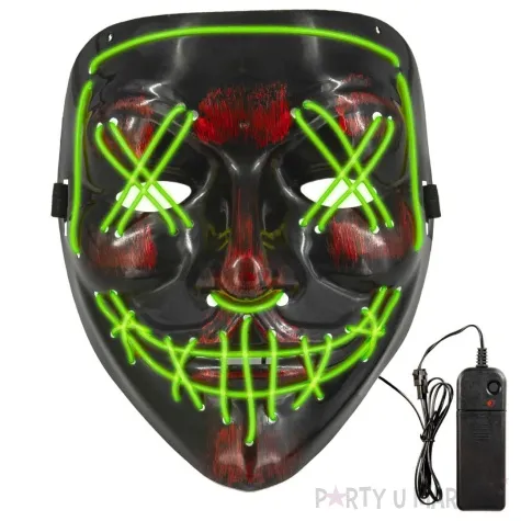 maska noc oczyszczenia led zielony plastik partypal