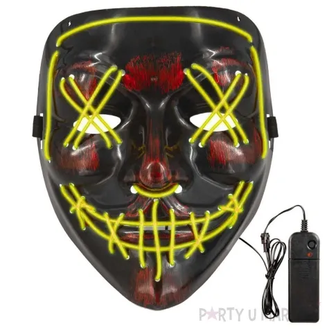 maska noc oczyszczenia led zolty plastik partypal