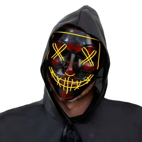 maska noc oczyszczenia led zolty plastik partypal