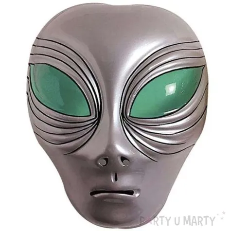 maska obcy srebrna plastikowa 3d