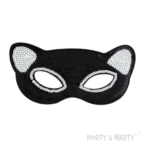 maska panda czarna cekinowa