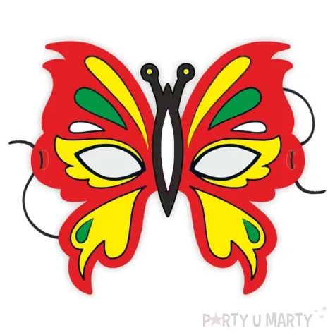 maska papierowa barwny motyl czerwony rozm uniwersalny