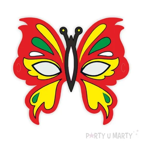 maska papierowa barwny motyl czerwony rozm uniwersalny