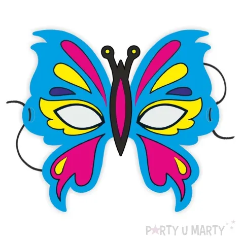 maska papierowa barwny motyl niebieski rozm uniwersalny