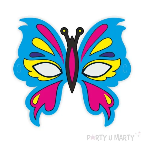 maska papierowa barwny motyl niebieski rozm uniwersalny