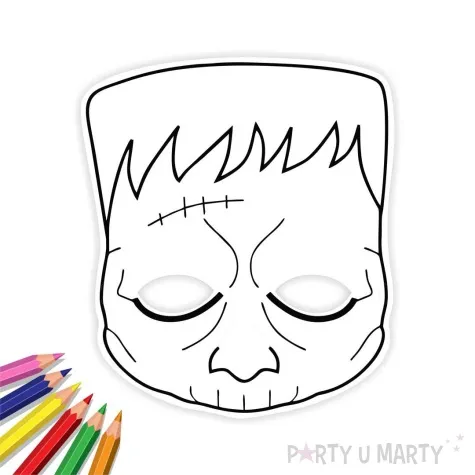 maska papierowa kolorowanka frankenstein rozm uniwersalny 6 szt