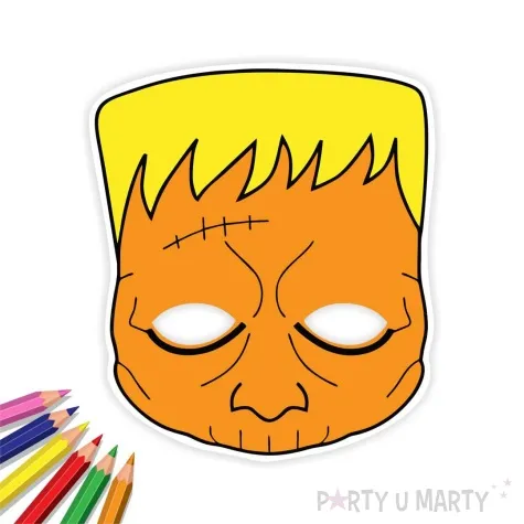 maska papierowa kolorowanka frankenstein rozm uniwersalny 6 szt