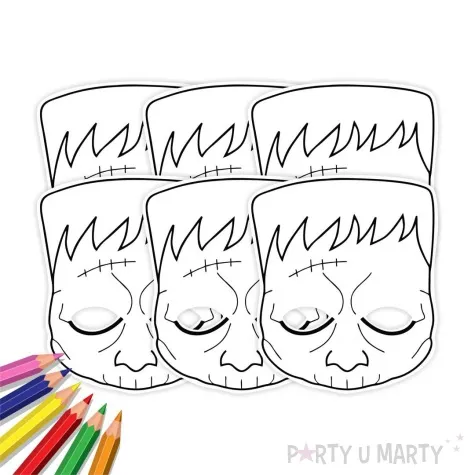 maska papierowa kolorowanka frankenstein rozm uniwersalny 6 szt