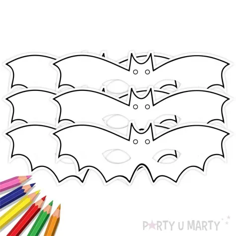 maska papierowa kolorowanka nietoperz rozm uniwersalny 6 szt