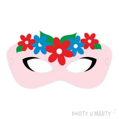 maska papierowa kwiatowy wieniec rozowa jasna rozm uniwersalny