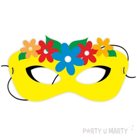 maska papierowa kwiatowy wieniec zolta rozm uniwersalny