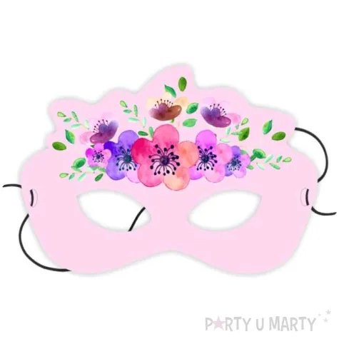 maska papierowa kwiaty wiosenne jasno rozowa rozm uniwersalny