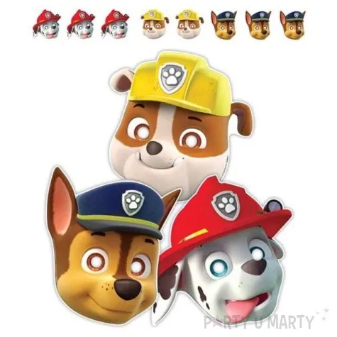 maska paw patrol papierowa 8 szt