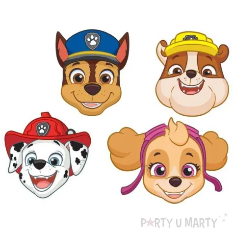 maska paw patrol papierowa amscan 8 szt