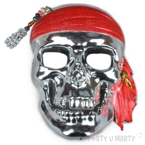 maska pirat srebrna plastikowa