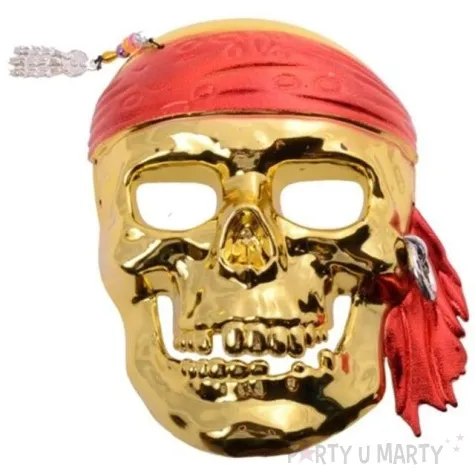 maska pirat zlota plastikowa