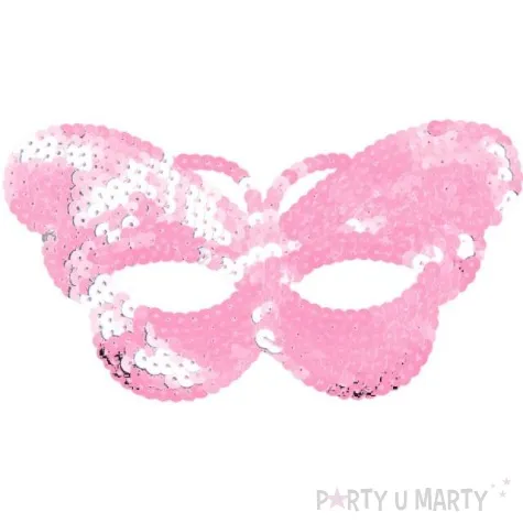 maska rozowy motyl cekinowa arpex