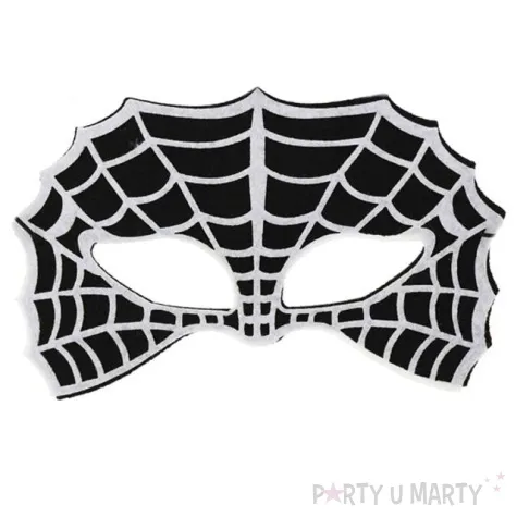 maska spiderman filcowa czarno biala