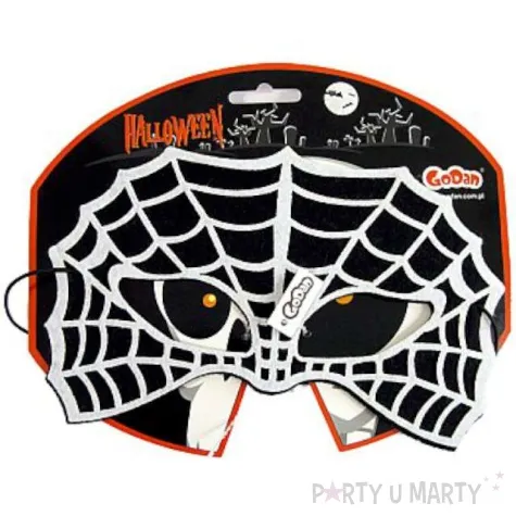 maska spiderman filcowa czarno biala