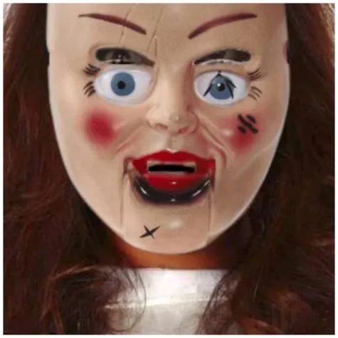 maska straszna lalka plastikowa guirca