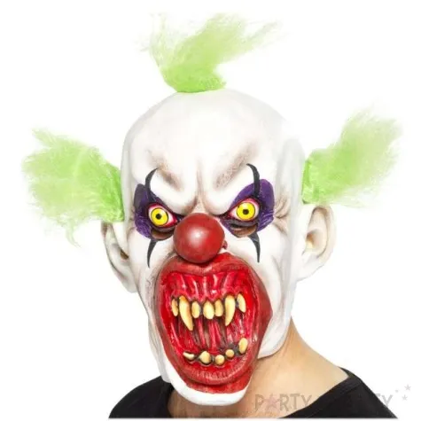 maska straszny klaun z wlosami lateksowa smiffys