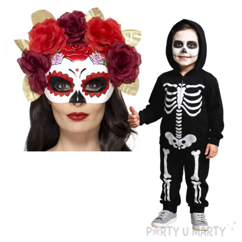 maska swieto zmarlych smierc i krwiste roze smiffys