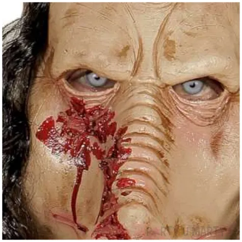 maska swinia i dlugie wlosy lateksowa widmann