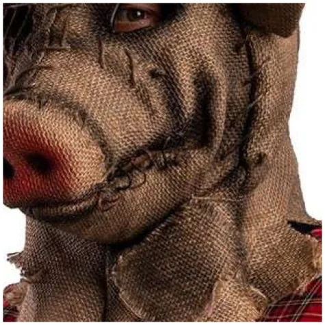 maska swinia z horroru brazowa jutowa carnival toys