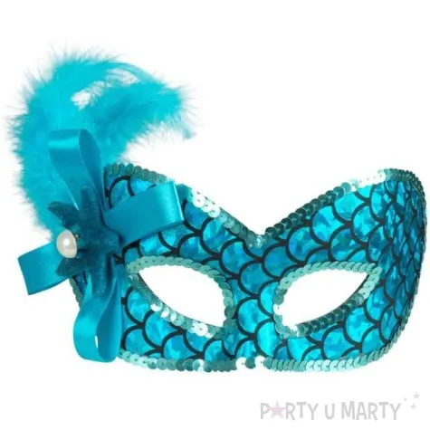 maska syrena wenecka mermaid niebieska godan