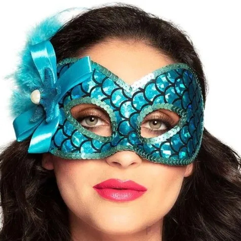 maska syrena wenecka mermaid niebieska godan