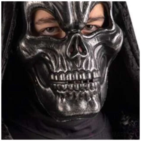 maska szkieletor czarno srebrna plastikowa carnival toys