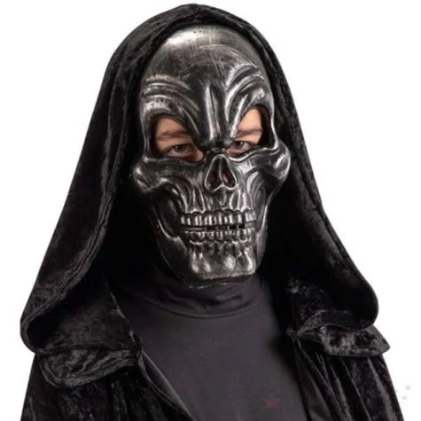maska szkieletor czarno srebrna plastikowa carnival toys