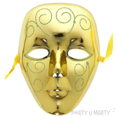 maska teatralna brokatowe zdobienia zloty widmann