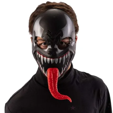 maska venom z dlugim jezorem plastikowa czarna carnival toys