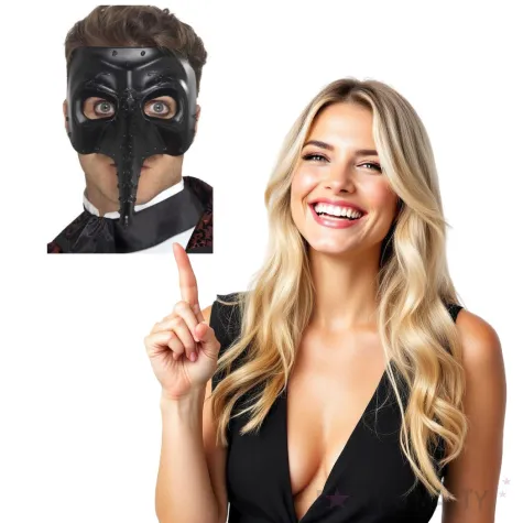 maska wenecka capitano czarna smiffys