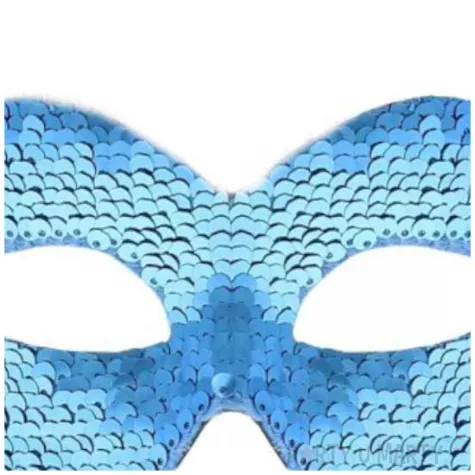 maska wenecka cekinowa turkusowo rozowa godan