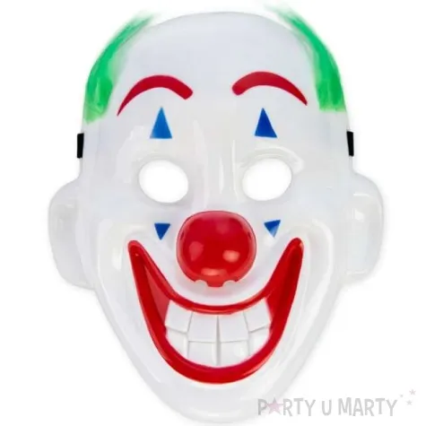 maska wesoly klaun biala partypal